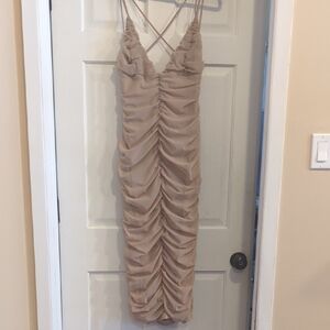 Slip Diana Backless Ruched CGown By REVOLVE Backless Ruched Cr Size XL